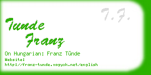 tunde franz business card